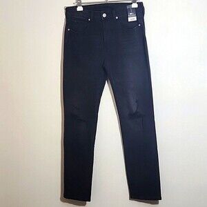 No Boundaries slim fit black denim distressed jeans NWT size 30x32